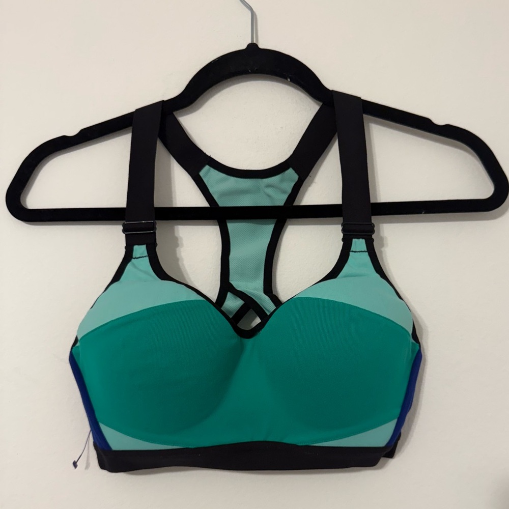 Victoria's Secret VSX Incredible Sports Bra Max Support Small Green Black Blue